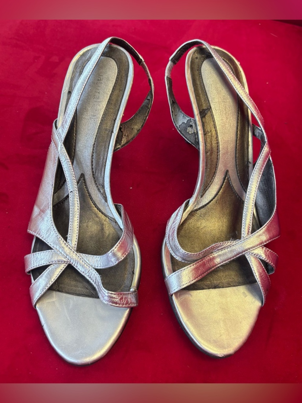 Metallic Silver Heels